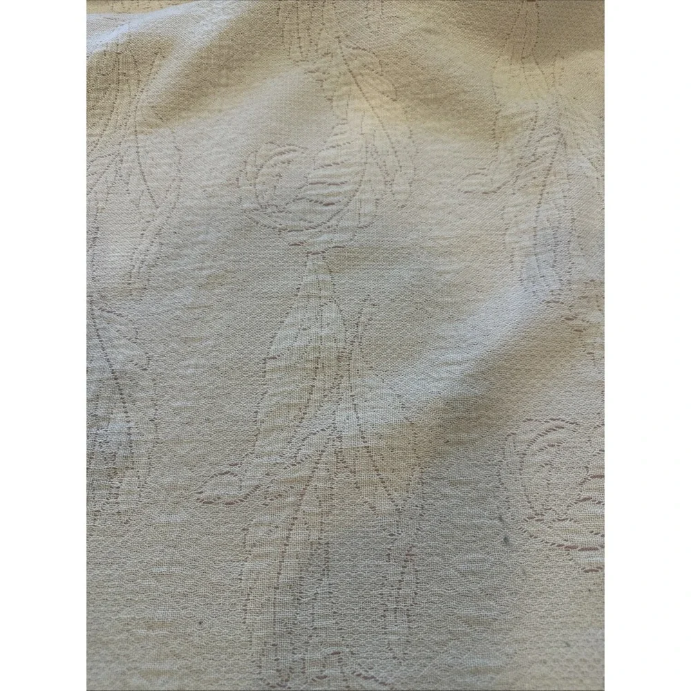 Bates Bedspread Flat Pink/Brown Sz 94x68' Heavy Cotton Floral Print Vintage